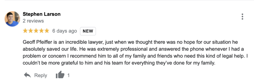St. Petersburg Personal Injury Client Review