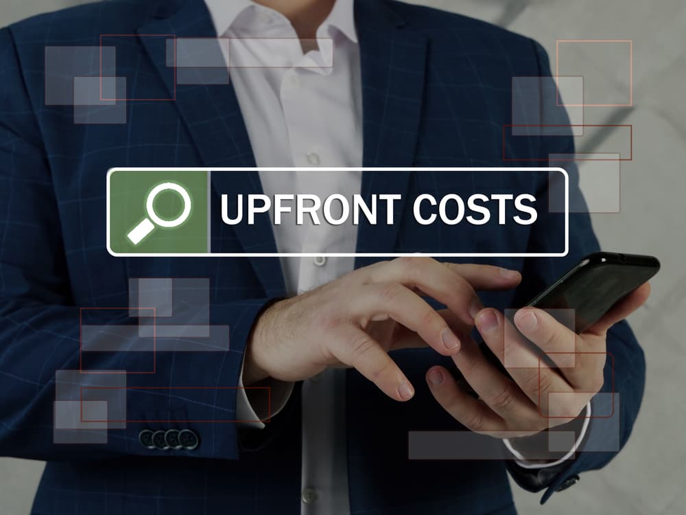 UPFRONT COSTS text in search bar.